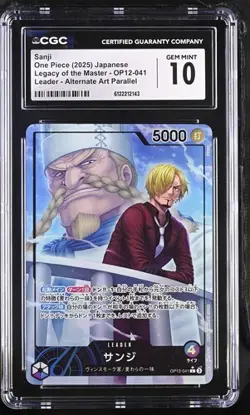 ✨✨ CGC 10 One Piece Sanji OP12-041 Leader Alternate Art Parallel Jpn - Image 1