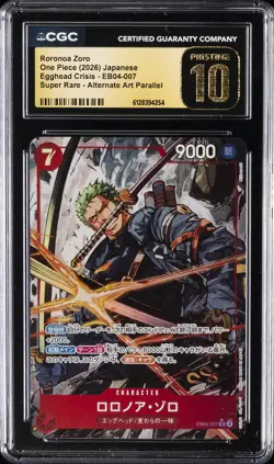 2026 ONE PIECE JPN EGGHEAD CRISIS ALT ART #EB04-007 RORONOA ZORO CGC 10 PRISTINE - Image 1