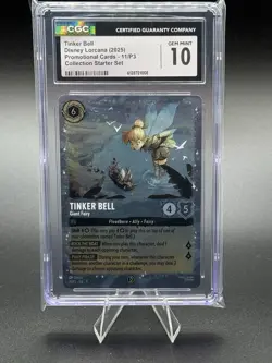 2025 Disney Lorcana EN P3 Fabled Starter Set Tinker Bell #11 CGC 10 - Image 1