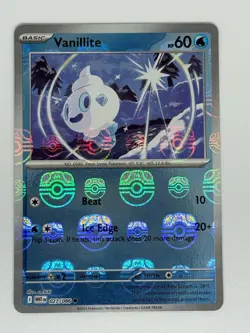 Vanillite 027/086 Master Ball Reverse Holo SV White Flare Pokemon Card NM - Image 1