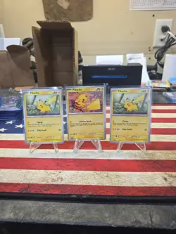 Pokemon PIKACHU LOT 3 CARDS MINT - Image 1