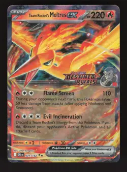 Team Rocket's Moltres EX 031/182 Pokemon Destined Rivals Holo Card - Image 1
