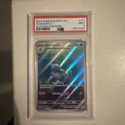 PSA 9 MINT Wartortle Scarlet & Violet 151 Illustration Rare 171/165 Pokemon Card - Image 1