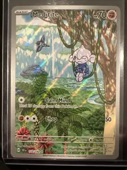 Pokemon TCG Meditite Stellar Crown Holo Illustration Rare Card 153/142 - Image 1