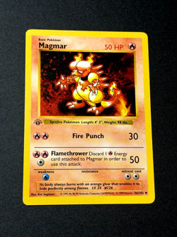 MAGMAR 36/102 1st edition shadowless Pokemon LP Condition Card - Image 1