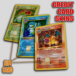 Venusaur, Blastoise, Charizard First Edition | Credit Card Sticker/Skin | 3 Pack - Image 1