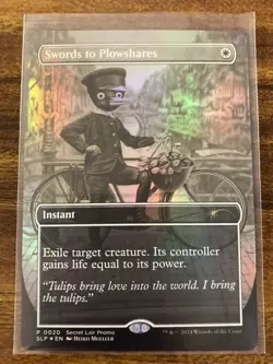 MTG✨SWORDS TO PLOWSHARES Brdless/Ext Art FOIL✨SLP Magic Con-Amsterdam EXCLUSIVE - Image 1