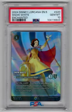 2024 Disney Lorcana Enchanted Shimmering Skies En 5 Psa 10 Snow White #220 - Image 1