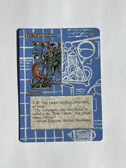 MTG Ice Age Icy Manipulator blueprint ALTER Hand Painted Vintage One of a Kind - Image 1