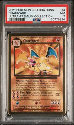 2021 POKEMON CELEBRATIONS ULTRA-PREM COLL #4 CHARIZARD PSA 7 - Image 1