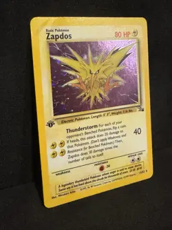 1999 Pokemon TCG Zapdos Fossil Holo Card 15/62 1st Edition Rare - Image 3