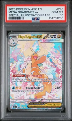 2026 POKEMON ASCENDED HEROES SPECIAL ILLUSTRATION RARE MEGA DRAGONITE EX PSA 10 - Image 1