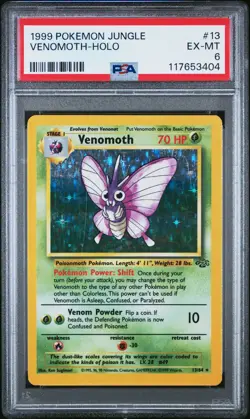 1999 POKEMON JUNGLE #13 VENOMOTH-HOLO PSA 6 - Image 1