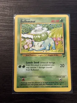 Vintage Pokemon Card - 2000 Pokemon TCG - Base Set 2 BULBASAUR 67/130 NM/LP - Image 1