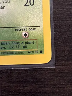 Vintage Pokemon Card - 2000 Pokemon TCG - Base Set 2 BULBASAUR 67/130 NM/LP - Image 5