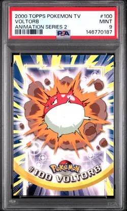 2000 TOPPS POKEMON TV ANIMATION SERIES 2 #100 VOLTORB PSA 9 - Image 1