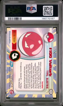 2000 TOPPS POKEMON TV ANIMATION SERIES 2 #100 VOLTORB PSA 9 - Image 2