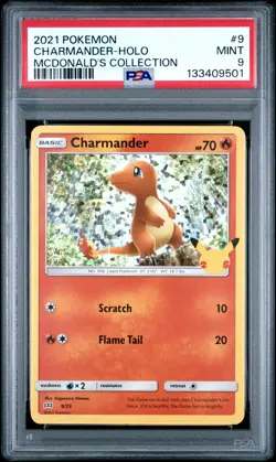 2021 POKEMON MCDONALD'S COLL #9 CHARMANDER-HOLO PSA 9 - Image 1