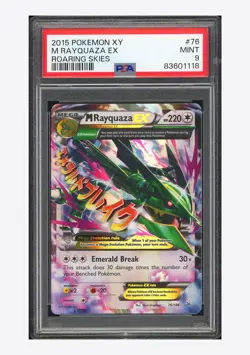 Pokemon PSA 9 M Rayquaza EX Ultra Rare 2015 76/108 Roaring Skies English - Image 1