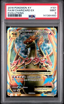 2016 POKEMON XY EVOLUTIONS #101 FULL ART/M CHARIZARD EX PSA 9 - Image 1