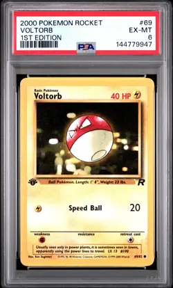 2000 POKEMON ROCKET 1ST EDITION #69 VOLTORB PSA 6 - Image 1