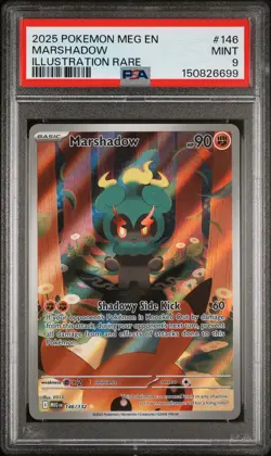 2025 POKEMON MEG EN-MEGA EVOLUTION ILLUSTRATION RARE #146 MARSHADOW PSA 9 - Image 1