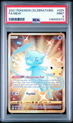 2021 POKEMON CELEBRATIONS #025 FULL ART/MEW PSA 9 - Image 1