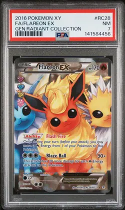 2016 POKEMON XY GENERATIONS RADIANT COLLECTION FULL ART/FLAREON EX PSA 7 - Image 1