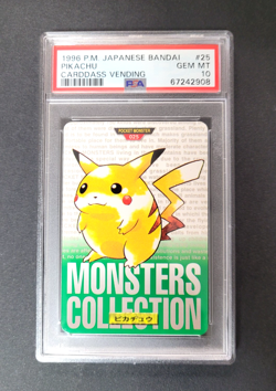 1996 Bandai Carddass Green #25 PIKACHU PSA 10 - Japanese Pokemon Card - Image 1