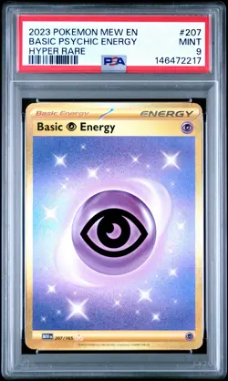 2023 POKEMON MEW EN-151 HYPER RARE #207 BASIC PSYCHIC ENERGY PSA 9 - Image 1