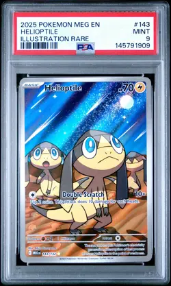 2025 POKEMON MEG EN-MEGA EVOLUTION ILLUSTRATION RARE #143 HELIOPTILE PSA 9 - Image 1
