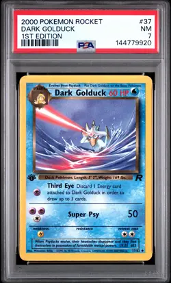 2000 POKEMON ROCKET 1ST EDITION #37 DARK GOLDUCK PSA 7 - Image 1