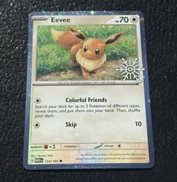 EEVEE 133/165 Pokemon TCG Holiday Calendar 2025 Holo Festive Stamp Promo Card - Image 1
