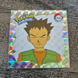 Vintage 1999 Artbox Pokemon Sticker Brock #PR34 Series 1 Prizm Silver Holo - Image 1