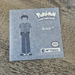 Vintage 1999 Artbox Pokemon Sticker Brock #PR34 Series 1 Prizm Silver Holo - Image 2