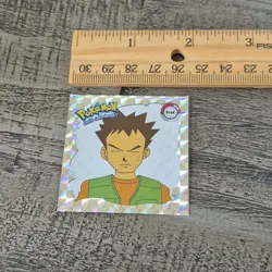 Vintage 1999 Artbox Pokemon Sticker Brock #PR34 Series 1 Prizm Silver Holo - Image 5