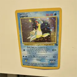Pokemon Lapras Holo Rare Fossil 1999 80 HP Water Gun 10+ 10/62 - Image 1