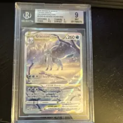 Pokemon Glaceon VSTAR Crown Zenith Galarian Gallery Full Art GG40 Beckett 9 - Image 1