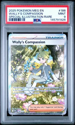 2025 POKEMON MEG SPECIAL ILLUSTRATION RARE #186 WALLY'S COMPASSION PSA 9 - Image 1