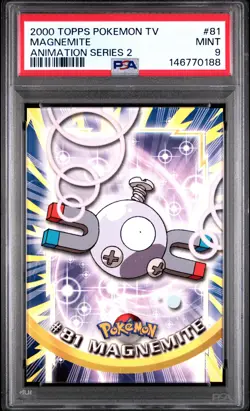 2000 TOPPS POKEMON TV ANIMATION SERIES 2 #81 MAGNEMITE PSA 9 - Image 1