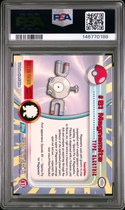2000 TOPPS POKEMON TV ANIMATION SERIES 2 #81 MAGNEMITE PSA 9 - Image 2