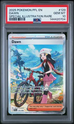 2025 POKEMON PFL EN-PHANTASMAL FLAMES SPECIAL ILLUSTRATION RARE #129 DAWN PSA 10 - Image 1