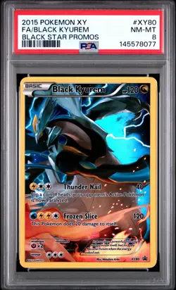 2015 POKEMON XY BLACK STAR PROMOS #XY80 FULL ART/BLACK KYUREM PSA 8 - Image 1