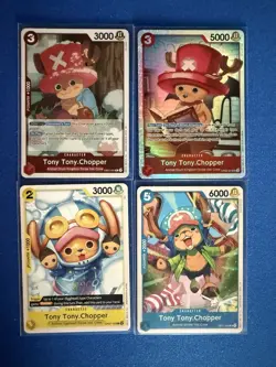 Tony Tony Chopper One Piece TCG OP08-007 Super Rare+EB02 Rare+OP11 Uncommon PWE - Image 1
