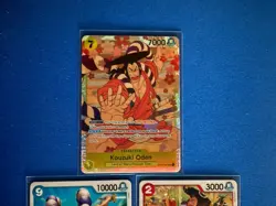 Kouzuki Oden One Piece TCG 3-card lot ST09-005 Super Rare+OP12 Uncommon+++ PWE - Image 3