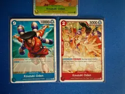 Kouzuki Oden One Piece TCG 3-card lot ST09-005 Super Rare+OP12 Uncommon+++ PWE - Image 4