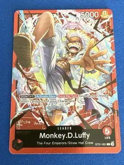 Monkey D. Luffy One Piece TCG Starter Deck EX Gear 5 ST21-001 Leader - ships PWE - Image 1