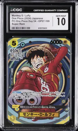 2024 ONE PIECE JAPANESE PC ONE PIECE DAY 24 #OP07-109 MONKEY D. LUFFY CGC 10 - Image 1
