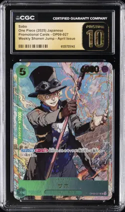 2025 ONE PIECE JAPANESE PROMO SHONEN JUMP APRIL #OP09-027 SABO CGC 10 PRISTINE - Image 1