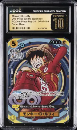 2024 ONE PIECE JPN PC ONE PIECE DAY 24 SUPER RARE MONKEY D LUFFY CGC 10 PRISTINE - Image 1